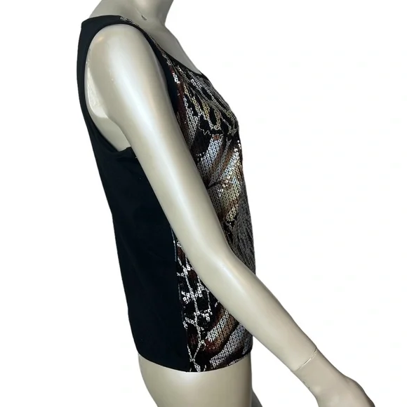 Nygard Brown Sequence Animal Print Sleeveless Top - Picture 5 of 11